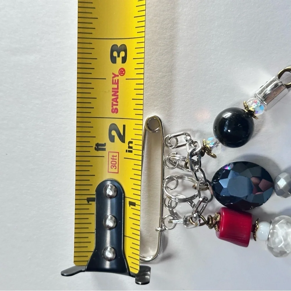 Brooch | Hand Crafted | Glass Beaded |  Pin Artisan Multicolor Wire-Wrapped OOAK